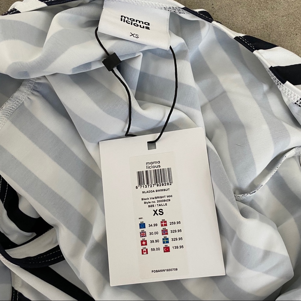 SOLD NEW ASOS mamalicious striped maternity swim - Picture 5 of 8